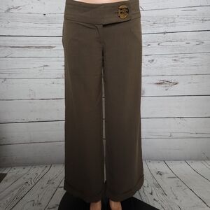 Zinc Brown Wide Leg Low Rise Trouser Pants Size 9
